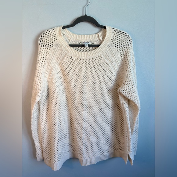 Old Navy Cream Crew Neck Sweater with Chunky Knit - Picture 1 of 4